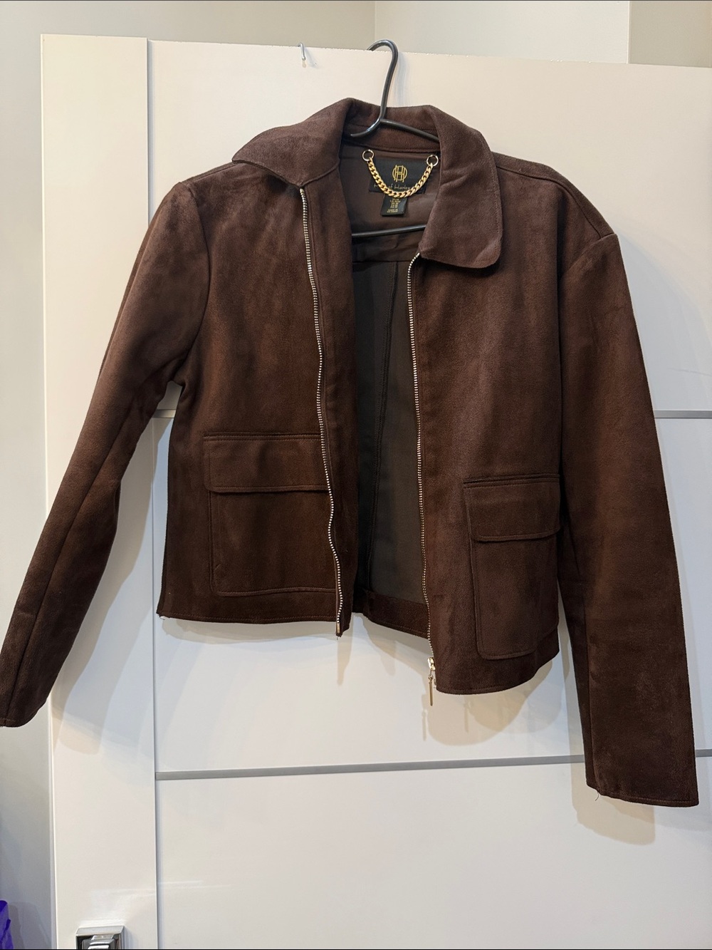 House of Harlow 1960 Brown Suede Zip Jacket